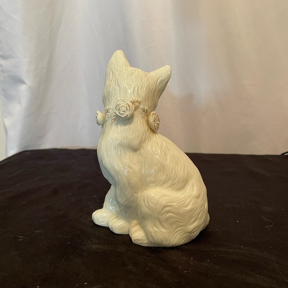 Cat Figurine Formalities Baum Bros White Gold Kitty Kitten Figure 24kt Ceramic - Picture 3 of 10